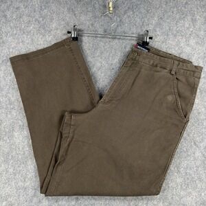 SCOTTeVEST Pants Mens 34x28 (Tag 34x30) Brown Travel Tech Khakis Stretch Pockets